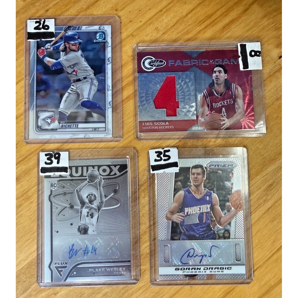 Sports Cards Lot: Bichette MLB; Scola, Wesley, & Dragic NBA